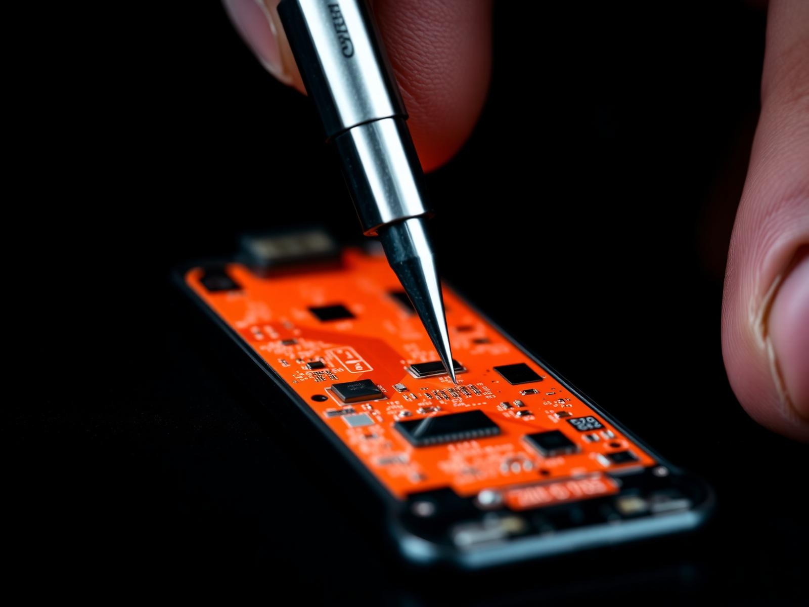 DIDI PHONE technician at workbench